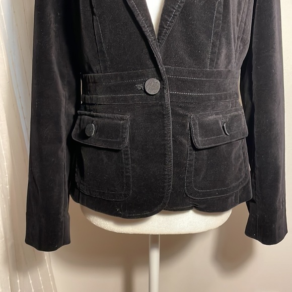 Talbot’s (Established 1947) Black Velvet Blazer Suit Jacket Size 6P - Picture 2 of 7